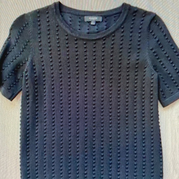 Premise Tops - Premise Navy Short Sleeve Knit Top